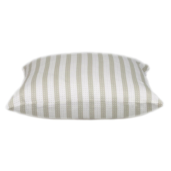 White and Tan Dotted Stripes Pillow