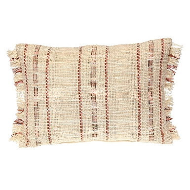 Beige Woven Red Stripes Lumbar Pillow Kirklands Home