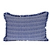 Blue Woven Stripes Fringe Lumbar Pillow