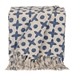 Blue and Beige Patterned Fringe Throw