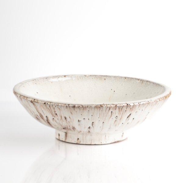 Cream Textured Terracotta Decorative Bowl