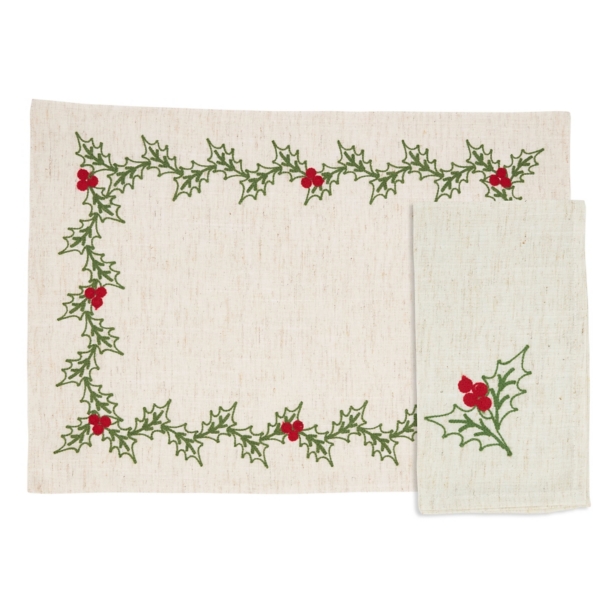 Holly Berry 8pc. Placemat and Napkin Set Kirklands Home