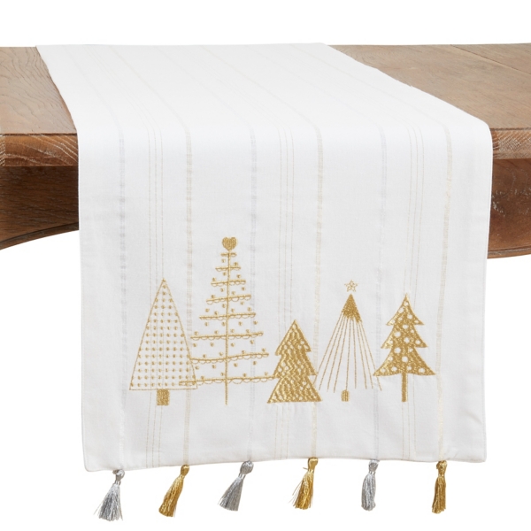 christmas white table runner