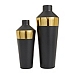 Black and Gold Tall Urn Vases, Set of 2
