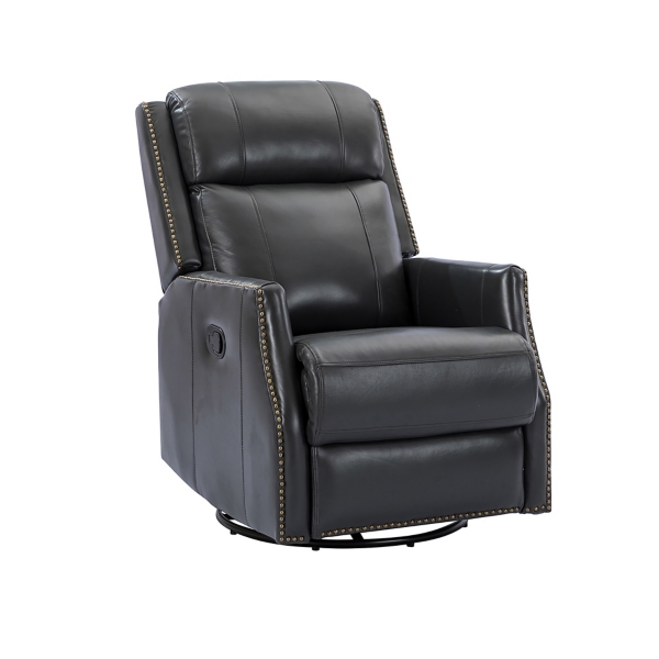 Charcoal Genuine Leather Swivel Recliner Kirklands Home
