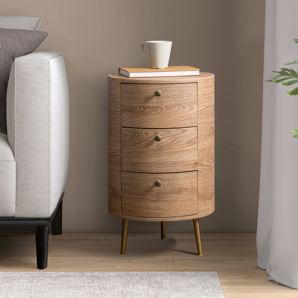 Natural Grain Cylinder Mid Mod Accent Table Kirklands Home