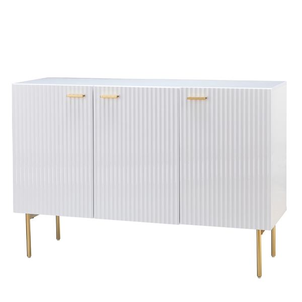 White Ribbed Wood Sideboard Cabinet | Kirklands Home
