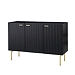 Black Ribbed Wood Sideboard Cabinet