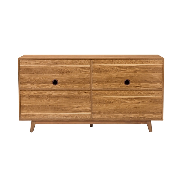 Tan Cane Wood Storage Media Cabinet