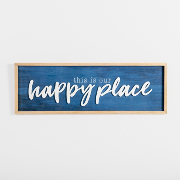 Navy This is Our Happy Place Wall Plaque