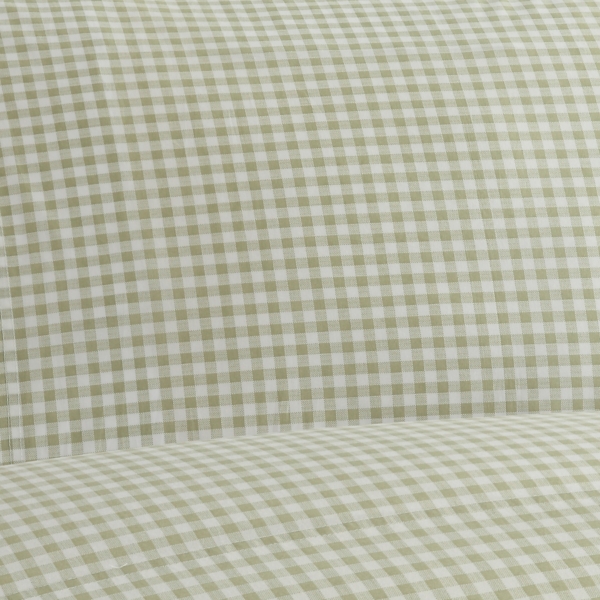 Green Gingham 4-pc. Queen Sheet Set