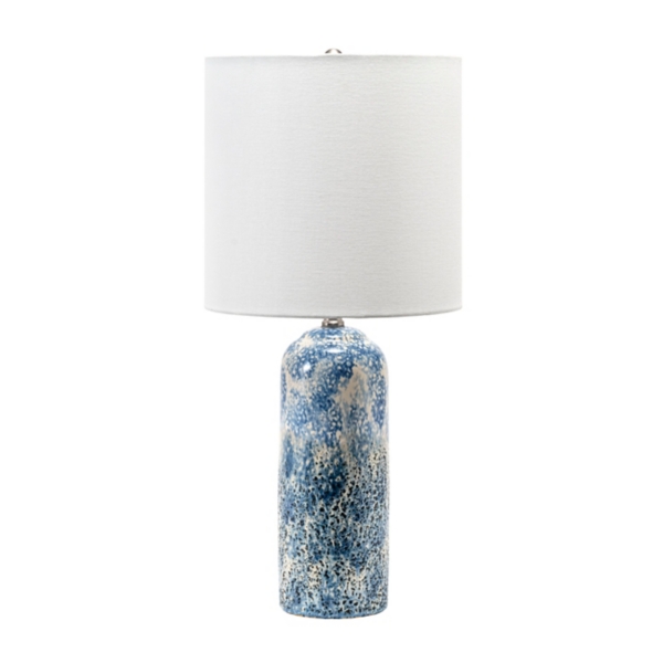 Ocean Blues Mottled Pillar Table Lamp