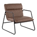 Axel Espresso Leather Industrial Accent Chair