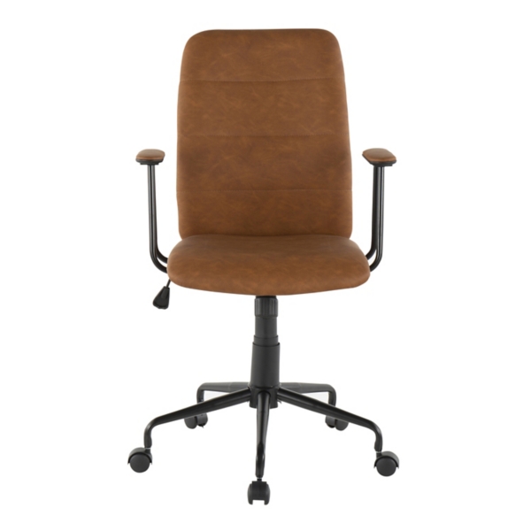 Brown Tufted Faux Leather Office Chair