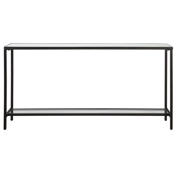 Black Metal Glass Top Console Table Kirklands Home