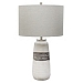White and Brown Distressed Stripe Table Lamp