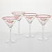 Red Christmas Martini Glasses, Set of 4