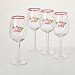 Red Christmas Wine Glasses, Set of 4