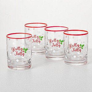 Party To Go Mistletoe 15oz Acrylic Stemless Wine Glass | Set of 2