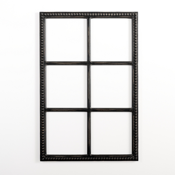 Black Wood Beaded 6Pane Window Wall Plaque Kirklands Home