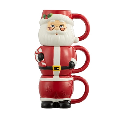 12 PC Whimsical Christmas Santa & Reindeer Coffee Cups with Lids