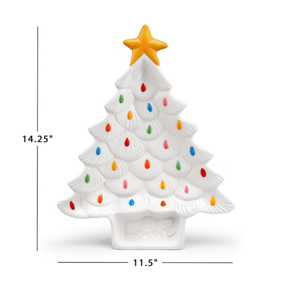 White Christmas Tree Serving Platter