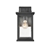 Black Metal Seeded Glass Outdoor Sconce