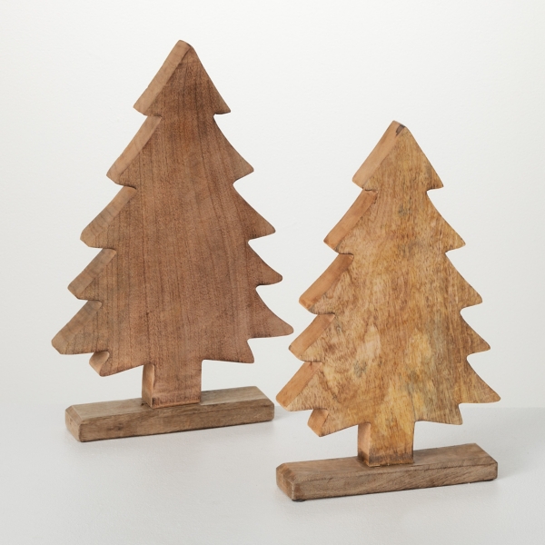 Natural Mango Wood 2-pc. Tree Figurine Set, 16 in. | Kirklands Home