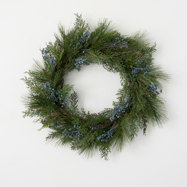 Juniper Pine and Berry Wreath, 22 in. | Kirklands Home