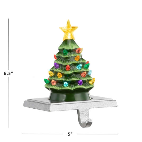 Pre-Lit Evergreen Christmas Stocking Hanger
