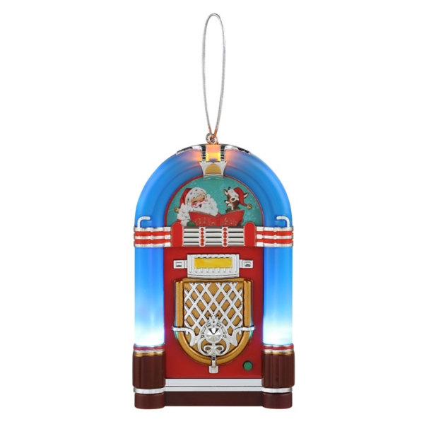 Blue Mini Jukebox LED Christmas Ornament