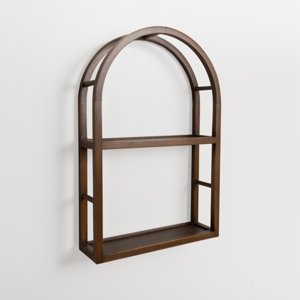 Dark Brown Wood Arched Wall Shelf Kirklands Home