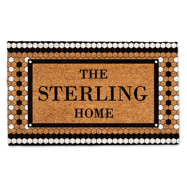 Personalized Monochrome Tile Coir Doormat Kirklands Home