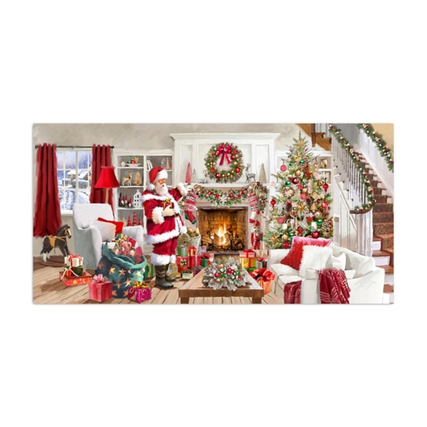 Living Room At Christmas Canvas Art Print Kirklands Home   290445