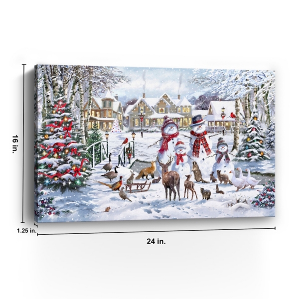 Snowman Family Canvas Art Print