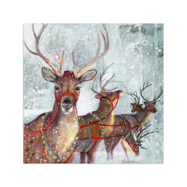 Reindeer In The Snow Canvas Art Print Kirklands Home   290455