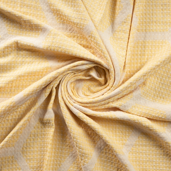 Yellow Honeycomb Cotton Throw