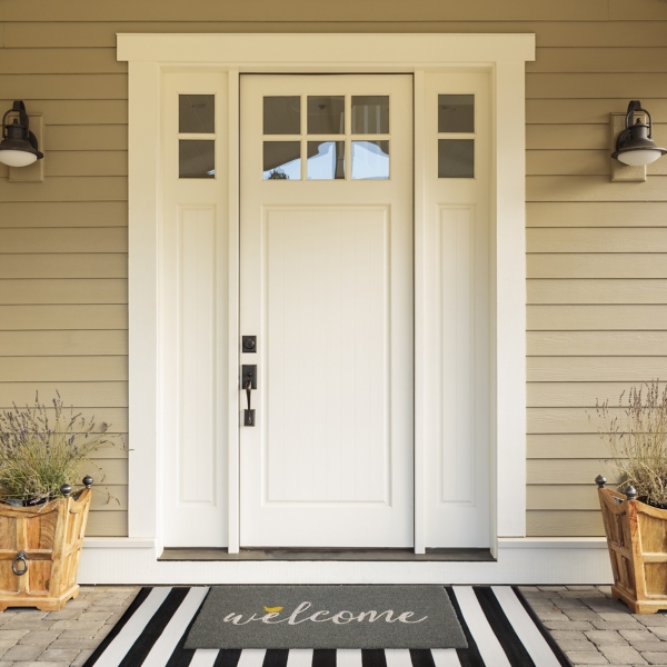 Gray Welcome Bird Coir Doormat