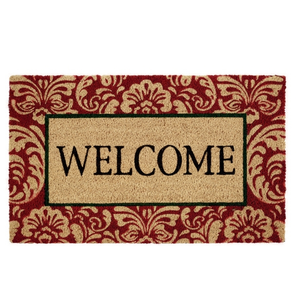 Red Damask Coir Doormat Kirklands Home