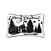 Black and White Treescape Christmas Lumbar Pillow