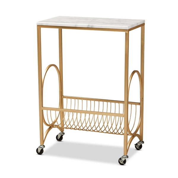 Modern Marble Deco Bar Cart Kirklands Home