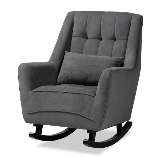 Gray Velvet Biscuit Tufted Rocking Chair Kirklands Home