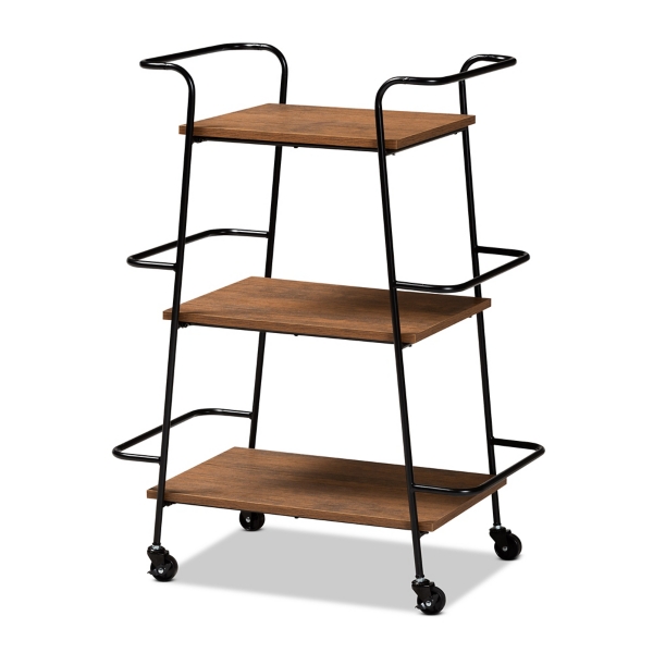 Norris Walnut 3Tier Mobile Bar Cart Kirklands Home