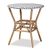 Black Woven Rattan French Bistro Dining Table