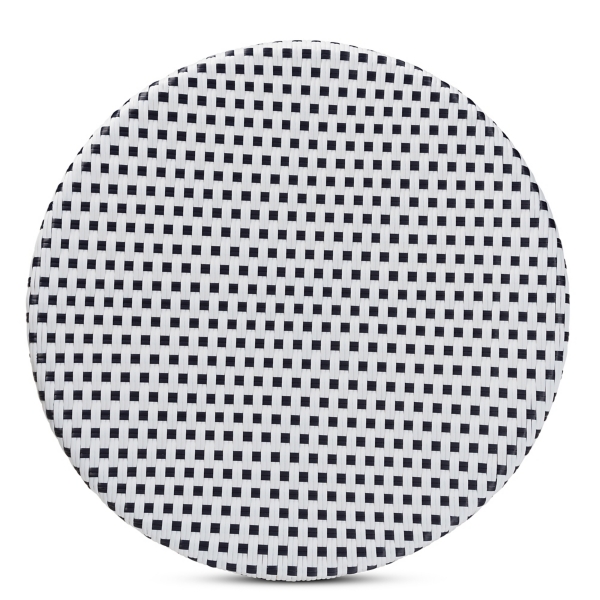 Black Woven Rattan French Bistro Dining Table