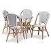 Black and White Woven Armless 5-pc. Dining Set