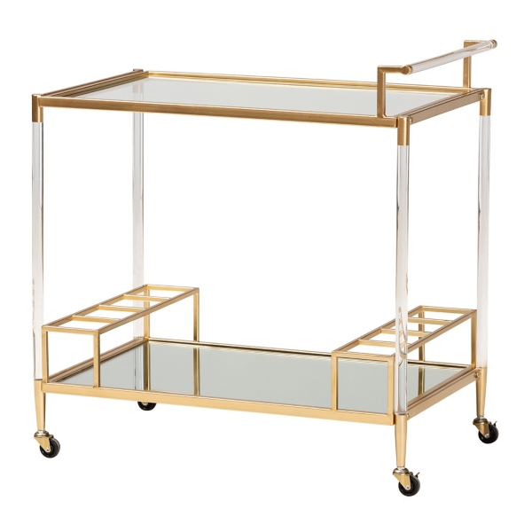 Gold and Clear 2Tier Bar Cart Kirklands Home