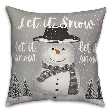 Red Snowman with Ribbon Scarf Christmas Throw Pillow, 18