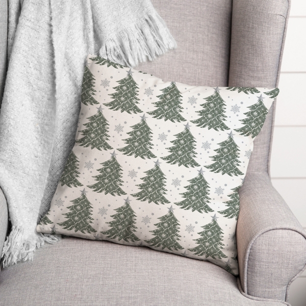 Ornate Trees Christmas Pillow