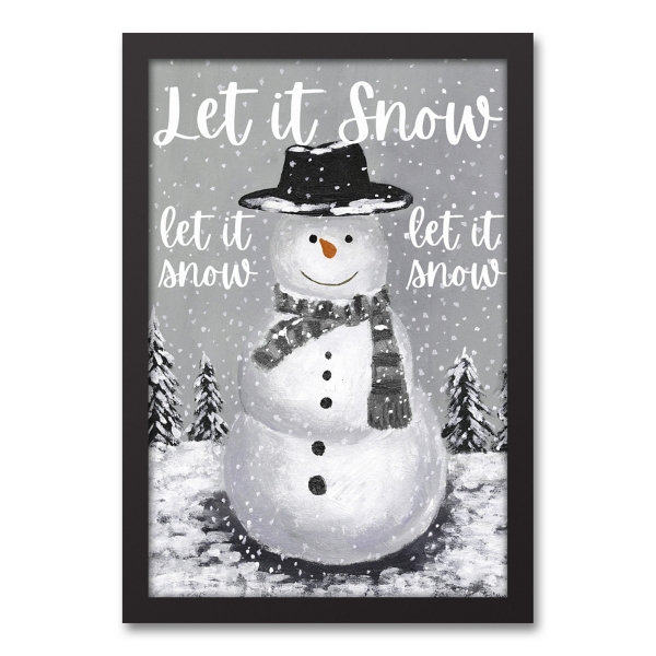 Let it Snow Framed Canvas Wall Plaque | Kirklands Home